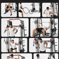 Smith Machine, Power Cage Squat Rack with Cable Crossover, Dual Pulley System, Pull-Up Bar, Home Gym Workout Equipment with Attachments for Strength Training and Weightlifting