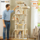 PAWZ Road Heavy Duty Cat Tree for Large Cats, 81 Inches Tall Cat Tower with 2 Perches, 2 Condos and Spacious Hammock, XL Extra Large Condo with 7 Scratching Posts for 20lb+ Adult Cats,Beige