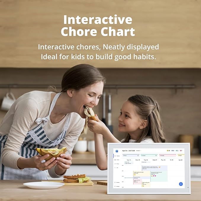 Dragon Touch 21.5" Digital Calendar Chore Chart – 1080P Full HD Interactive Touchscreen, Smart Family Planner, Hearth Display Digital Calendar Wall & Desk Mountable for Seamless Scheduling