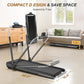 WELLFIT 10% Incline Foldable Walking Pad Treadmill with Handle Bar for Home, 360 LBS Capacity, 7.6MPH Max Speed,Wide Shock Absorbing Deck, 3.0HP Low Noise, for APP/Mute Remote