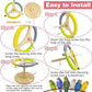 PINVNBY Bird Stand Perch Toy Wooden Spinning Parrot Perch with Cotton Rope and Bell Interactive Cockatiel Toy Bird Cage Accessories for Parakeets Conures Budgies Finches Lovebirds