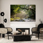 Nature Wall Art Prints - Ocean Forest Mountain Lake Canvas Landscapes - Small to Extra Large Living Room Bedroom Kitchen Bathroom Décor (Rocky River in the Woods, 35L" x 53W")
