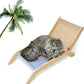 PETKARAY Cat Chair, Beach Theme Cat Hammock Bed, Raised Bed, Mini Beach Chair, Cute Lounger for Indoor Kittens