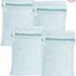 4 Piece Blue Small, Durable Organic Cotton Mesh Laundry Bag with Strong Zipper and Breathable Mesh, Delicate Laundry Bag for Underwear, Clothes, Pants and Socks