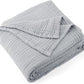 Carriediosa 100% Cotton Muslin Throw Blanket 90" X 90" Queen Size，4-Layers Summer Gauze Throws for Bed Couch，Soft Lightweight Breathable Linen Blankets Bedspread for Adults All Season，Grey