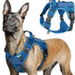 rabbitgoo Tactical Dog Harness for Large Dogs, No Pull Military Service Vest with Handle & Molle, Easy Control for Training Walking, Adjustable Reflective Straps, Blue Camo, L