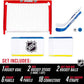Franklin Sports Mini Hockey Rink Set - Half Rink Knee Hockey Goal, Mini Sticks, and Ball Set - Indoor Mini Hockey Rink - Official NHL Licensed White