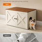 Feandrea Cat Litter Box Enclosure, Litter Box Furniture Hidden with Removable Divider, Indoor Cat House, End Table, 31.5 x 20.9 x 19.7 Inches, Honey Brown and Rustic White UPCL002P01