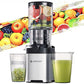 AMZCHEF Cold Press Juicer, Juicers Machines - 5.4" Large Feed Chute for Whole Fruits & Vegetables, Stainless Steel Slow Masticating Juice Easy to Clean, Large Auger, Triple Strainers, Silver