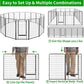 Dog Playpen Outdoor Extra Wide 16 Panels Heavy Duty Dog Fence 50" Height Anti-Rust with Doors Portable for RV Camping Yard, Total 42FT, 140 Sq.ft, Snowy Black