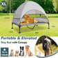 Upgraded Elevated Dog Bed with Canopy, Portable Raised Outdoor Dog Bed with Stable Anti-Slip Feet, Wider Shade Pet Bed Cot, Raised Dog Beds for Large Dogs Camping, Indoor & Outdoor Use