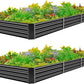 Land Guard 12×4×1ft Galvanized Raised Garden Bed Kit for Vegetables 2 Pack, Galvanized Super Large Metal Planter Raised Garden Boxes Outdoor (Gray)