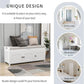 Storage Bench with 3 Shutter-Shaped Doors, Pine Wood Shoe Bench with Removable Cushion and Hidden Storage Space for Living Room, Entryway 43.5" L x 16" W x 18" H (White)