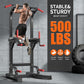 SogesHome Adjustable Pull Up Bar & Dip Station, Heavy Duty 500LB Capacity Multifunctional Home Gym Fitness Equipment for Strength Training, Push Up Stand for Arm, Back, Core & Full Body Workout
