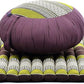 Leewadee Meditation Cushion Set – 1 Round Zafu Meditation Pillow and 1 Square Roll-Up Zabuton Meditation Mat, Pillows Bundle Filled with Kapok
