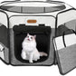 Dog Playpen, Portable Pet Play Pen Foldable Carrying Case, Puppy Pens Outsid for Small Cat Indoor/Outdoor, Removable Mesh Shade Cover