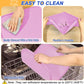 Silicone Pet Feeding Mat with Raised Edge for Food and Water, Dog Bowl Mats, Cat Bowls Placemat with High Lip for Floor Waterproof, Rubber Tray for Cats and Dogs 22 x 14 x0.8 Pink