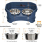 Neater Pet Brands Neater Feeder Deluxe Mess Proof Dog Bowls Elevated for Small Dogs Under 19 lbs, Made in USA, No Spill Raised Dog Food Bowl Stand Feeding Station, Food and Water Bowl Set, Dark Blue