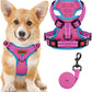 MIDOG No-Pull Dog Harness | Adjustable & Reflective Pet Harness Leash Set for Small Medium Large Dogs Walking, Training| No Choke, Front Clip, Soft Padded Vest with Easy Control Handle - Pink, S