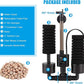 AQQA Aquarium Sponge Filter, Power Driven Double Biochemical Water Filter, Quiet Submersible Foam Filter with 2 Extra Sponges, 1 Bag of Filtered Ceramic Balls for Fresh and Salt Water Fish Tank (S)