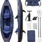 Inflatable Kayak 2 Person, Tandem Kayak, Foldable Kayaks for Adults, with Kayak Fin, 2 Aluminum Paddles, 2 Padded Seats, Hand Pump and Travel Backpack