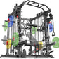 Power Cage,1600lbs Multi-Function Power Rack with Adjustable Cable Crossover System and More Training Attachment, Weight Cage for Home Gym
