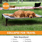 K&H Pet Products Outdoor Elevated Dog Cot, Breathable Cooling Elevated Cot Hammock Pet Bed for Large Dogs, Washable Mesh Cover, Raised Metal Frame, Collapsible, Portable - Large 42 X 30in Gray