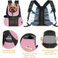 WOYYHO Pet Dog Carrier Backpack Small Dog Front Backpack Ventilated Mesh Dog Travel Back Pack with Safety Belt for Travel Hiking Cycling Outdoor Adventures (Size M: 5-9 lbs, Pink)