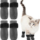 4Pcs Cat Shoes, 3.62×1.57 Inches Anti Scratch Cat Mittens, Breathable Mesh Nail Caps for Cats Claws, Adjustable Cats Claw Covers for Pet Bathing Feeding Cutting Nails(Gray)