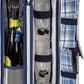 ALLCAMP Wine Tote Bag with Cooler Compartment，Picnic Set Carrying Two Sets of Tableware（Blue Stripe）