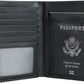 Polare Luxury RFID Blocking Leather Passport Holder Travel Wallet For Men and Women (Carbon Black)