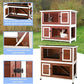 TRIXIE natura Outdoor Double Rabbit Hutch - Indoor Small Animal House, Bunny Cage with Two Sleeping & Play Areas - Includes a Non-Slip Ramp Hinged Roof & Two Pull-Out Trays - in Auburn
