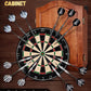 Sisal Dart Board Cabinet Sets, Decorative Dart Boards for Adults [6*Steel Darts] - Wooden Dartboard Cabinet with Integrated Scoreboard for Family Game Rooms