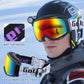 GoLight OTG Anti-Fog Ski Goggles for Men Women ??Spherical REVO Lens, UV400, Breathable TPU Frame, Adjustable Non-Slip Strap