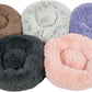 Best Pet Supplies Round Donut Dog Bed with Plush Faux Fur Fabric, Calming, Anti-Anxiety Cushion for Indoor Pets, Slip-Resistant Base, Soft Ergonomic Support - Gray, 27x27x7.5''