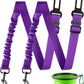 LivTee Dog Seat Belt for Car, Retractable Pet Safety Harness, Adjustable Nylon Dog Seatbelt Leash, Comfortable Dog Accessories for Vehicles (Purple-2PCS)