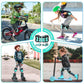 2PM SPORTS Knee Pads for Kids, Wrist Guards Knee and Elbow Pads Set with Drawstring Bag, Protective Gear Set for Girls Boys Roller Skating Cycling Skateboard - Mint Medium