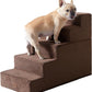 EHEYCIGA Dog Stairs for High Bed 22.5" H, 5-Step Dog Steps for Bed, Pet Steps for Small Dogs and Cats, Non-Slip Balanced Pet Ramp Indoor, Brown