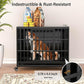 38 inch Heavy Duty Dog Crate with Self-Locking Latch, Indestructible Steel Large Kennel with Enclosed Design, Chew-Proof and Escape-Proof Pet Cage for High Anxiety Dogs