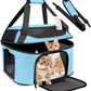 Large Cat Carrier for 2 Cats Soft Side Pet Carrier for Kitten Small Dog Collapsible Travel Small Dog Carrier, TSA Airline Approved Carrier for Large Cats 20 lbs, Blue