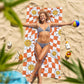 JML Personalized Beach Towel with Name, Custom Flower Beach Towel, Customized Microfiber Pool Towel, Quick Dry & Absorbent Swim Towel for Adult,Anniversary, Birthday, Summer Holiday,Vacation