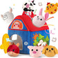Baby Toys 6-12 Months, Barn with Stuffed Farm Animals, Montessori Toy for Babies, Sensory Toys for Toddlers 1-3, Portable Baby Farmhouse Toy, Birthday Gift for Infants & Toddlers