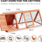 Chick Coop,Outdoor Chicken Run Cage Wooden Triangle Quail Coop with Ventilating Wire Poultry Hutch for Small Animals (Ntural Wood)