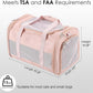 Fashion Leather Dog Carrier, Airline Approved Cat Carrier Soft Sided Pet Bag Carrier Purse for Puppy Kitten Small Animals Pink