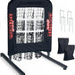 Heavy-Duty 9 Hole Pitching Net with Strike Zone, Baseball/Softball Pitching Target, Portable Height-Adjustable Pitcher Training Equipment, Includes 4 Ground Stakes and 2 Sandbags