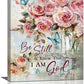 Farmhouse Rose Wall Art Christian Scripture Pictures Pink Rose Wall Decor Rustic Floral Butterfly Canvas Print Painting Artwork for Bathroom Living Room Bedroom 16"x20"