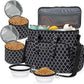 BAGLHER Dog Travel Bag, Pet Travel Bag (ALL Pet Travel Supplies), With 2 Pet Food Containers and 2 Collapsible Silicone Bowls; Essential Kits for Pet Travel DLblack