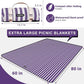 60”x 80” Picnic Blanket Waterproof and Foldable Beach Blanket, 5-Layer Outdoor Mat with Carry Strap for 6 to 8 Adults, for Camping, Park, Beach, Grass, Indoors…