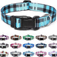 Mercano Adjustable Dog Collar - Special Design Patterns, Soft Nylon Comfortable Durable Pet Collar for Small Medium Large Dogs (L, Blue Plaid)