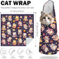 27.6" Cat Grooming Wrap, Self Adhesive Cat Wrap for Cutting Nails, Anti-Escape Calming Cat Swaddle Wrap for Medicine Ear Cleaning, Anti-Scratch Cats Burrito Restraint Blanket, Practical Pet Tool